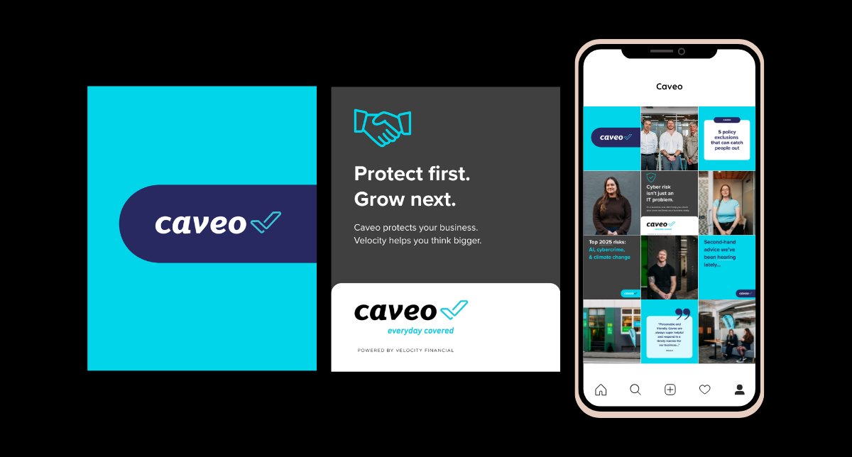 Caveo brand launch work by Blackjet